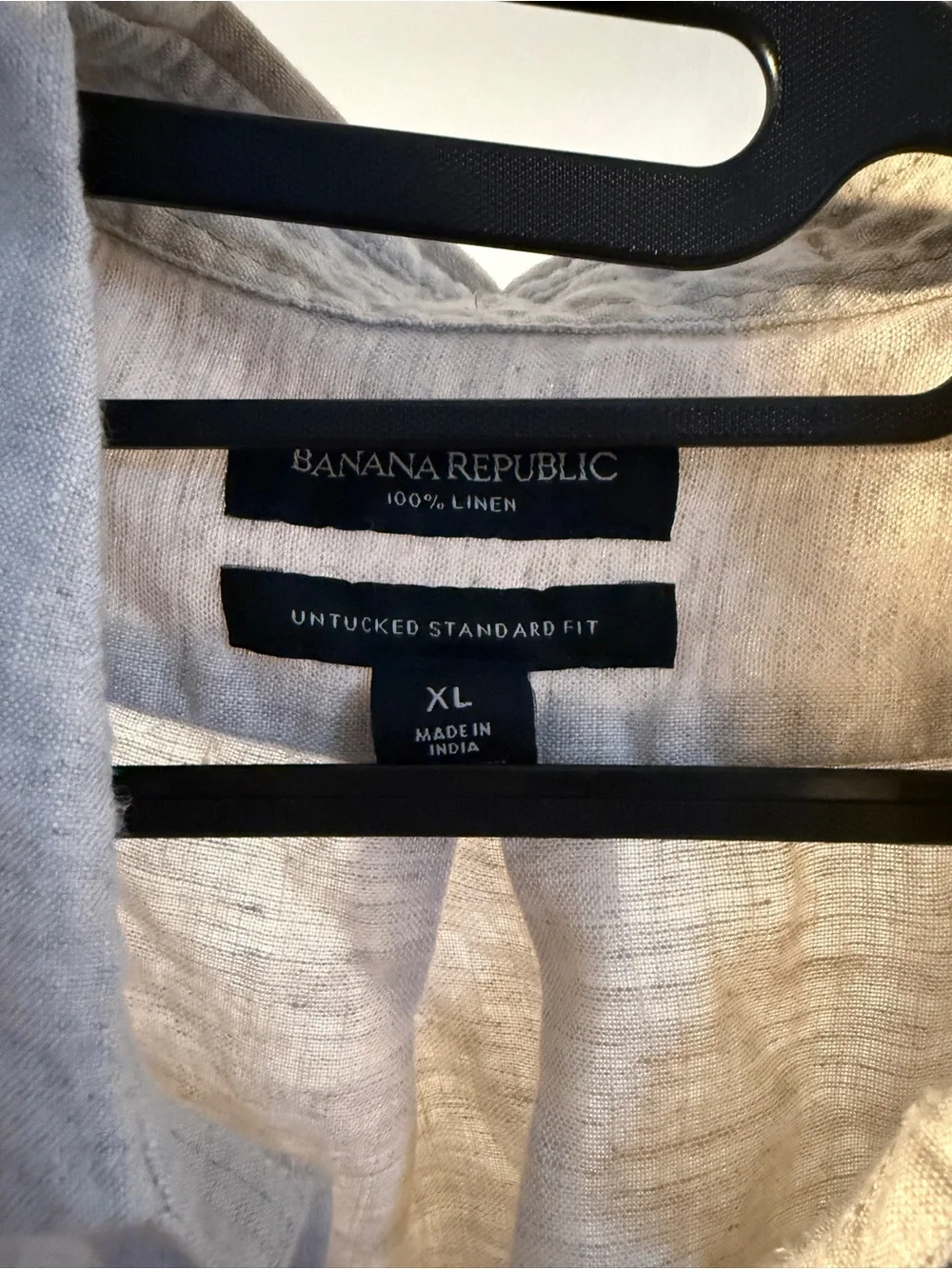 Men's Banana Republic 100% Linen Button-Up Shirt Untucked Standard Fit Fisherman